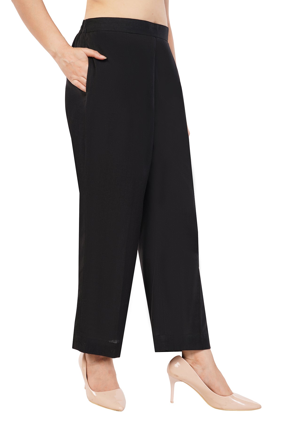 Black Cotton Pant Casual