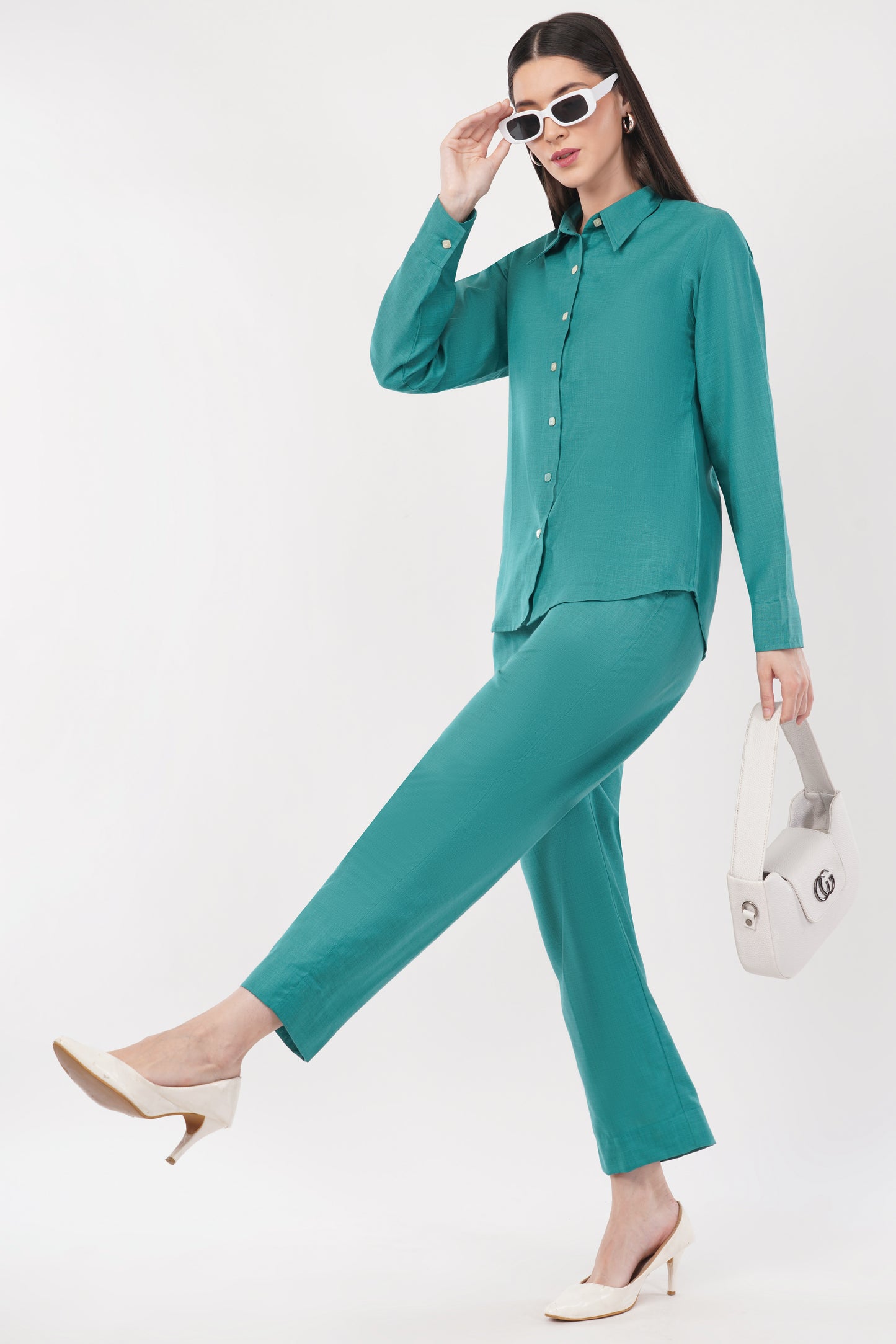 Green Co-ord Set- Shirt & Trouser