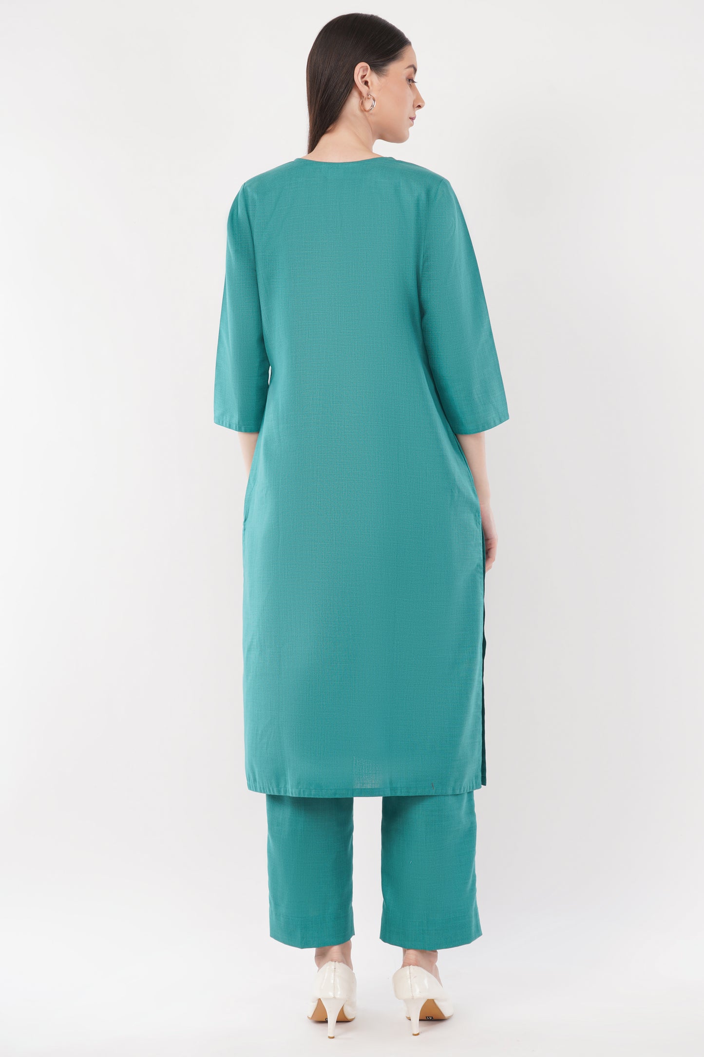 Green Classic Cotton Kurta & Pant Co-Ord Set