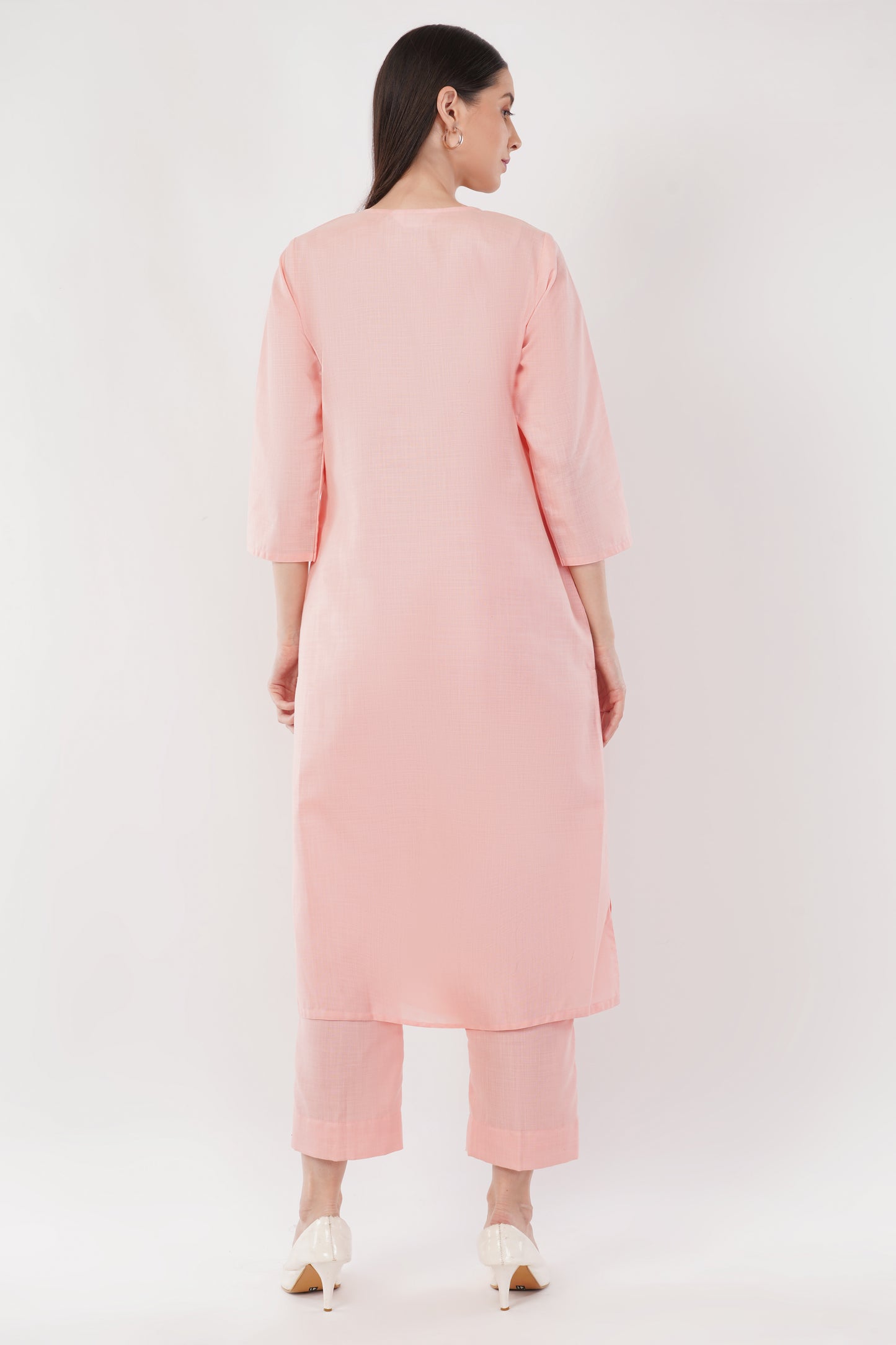 Pink Classic Cotton Kurta & Pant Co-Ord Set