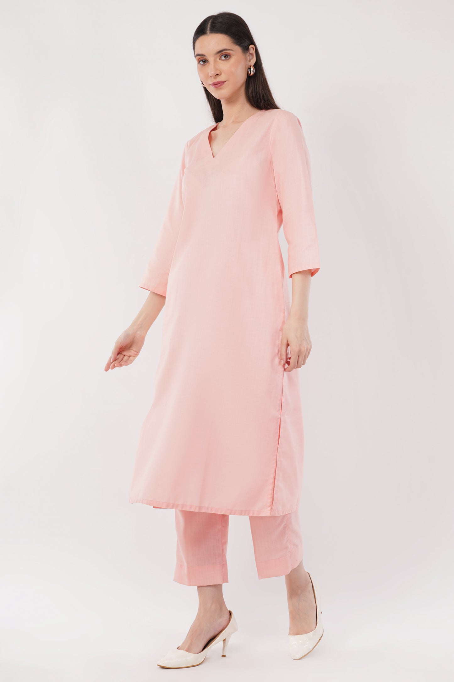 Pink Classic Cotton Kurta & Pant Co-Ord Set