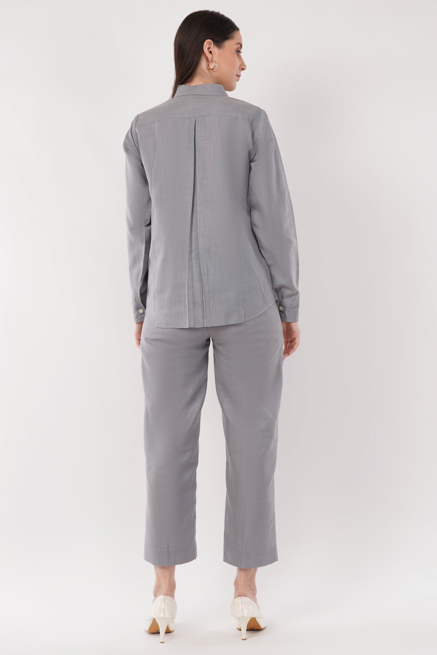 Gray Co-ord Set- Shirt & Trouser