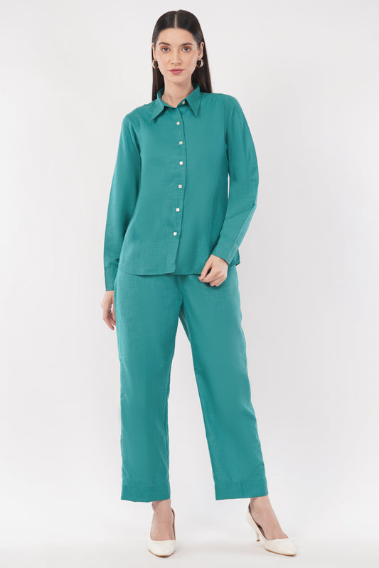 Green Co-ord Set- Shirt & Trouser