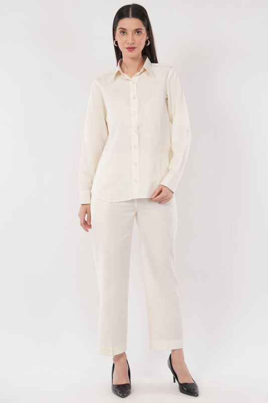 White Co-ord Set- Shirt & Trouser