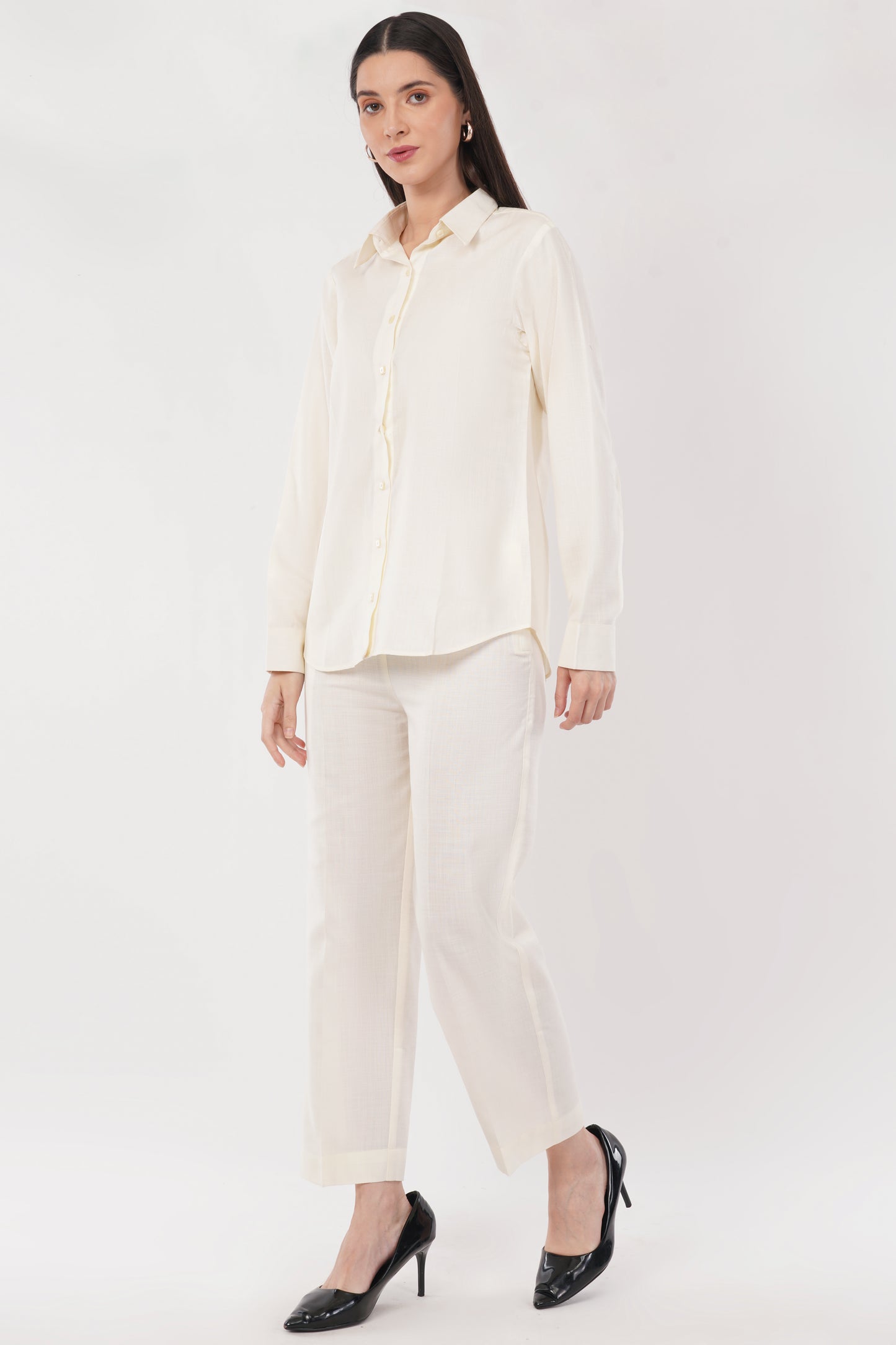 White Co-ord Set- Shirt & Trouser