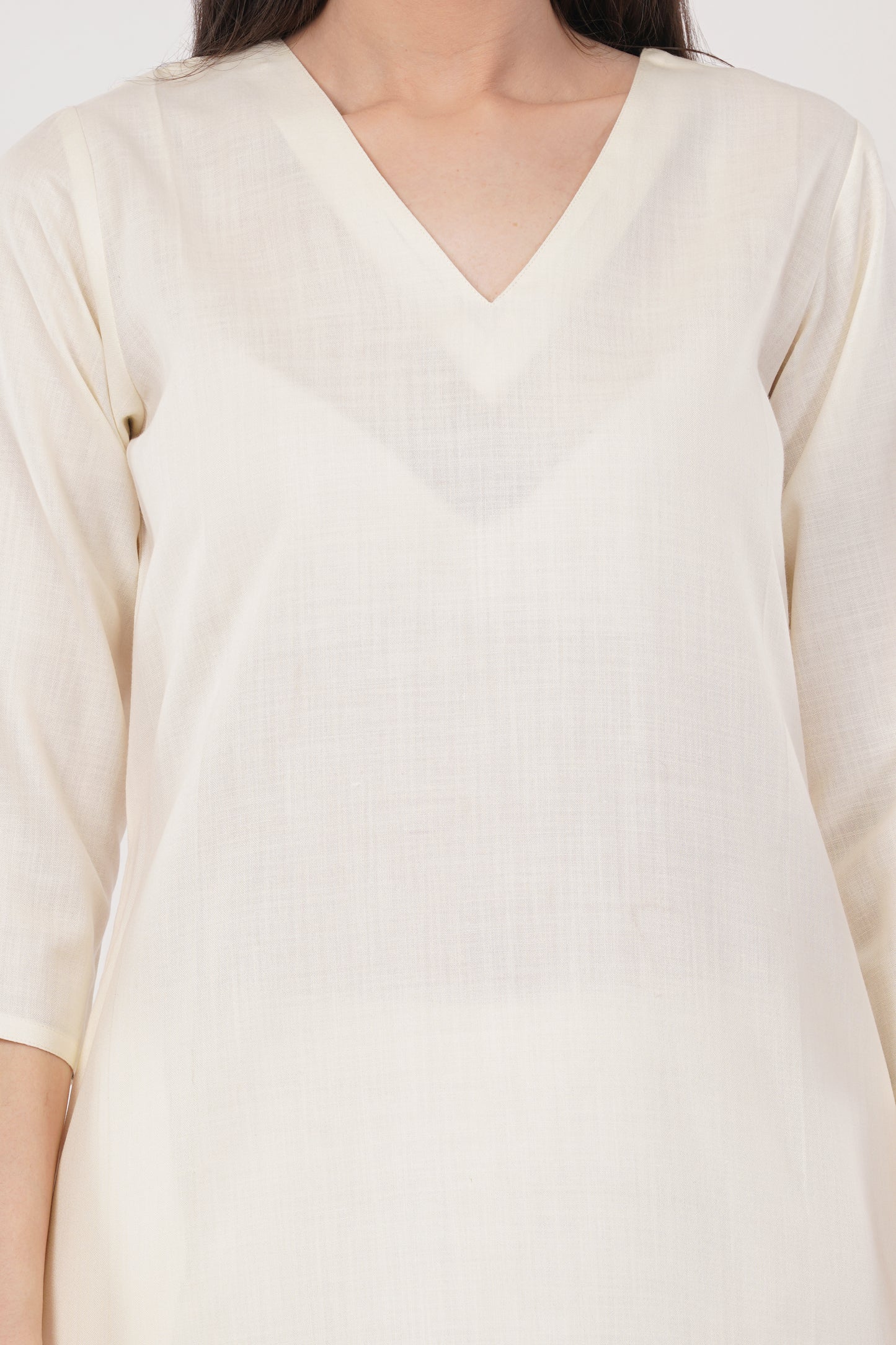 White Classic Cotton Kurta & Pant Co-Ord Set