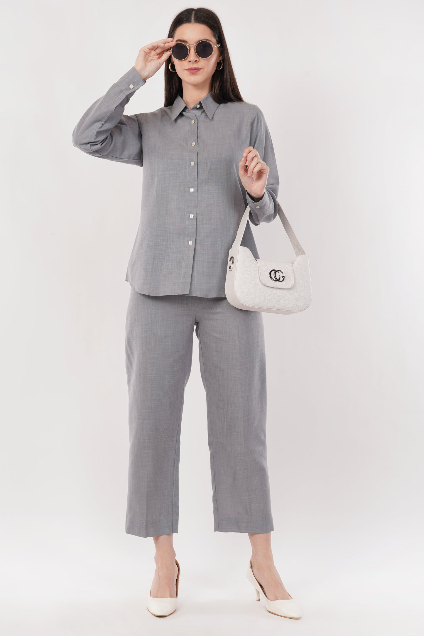 Gray Co-ord Set- Shirt & Trouser