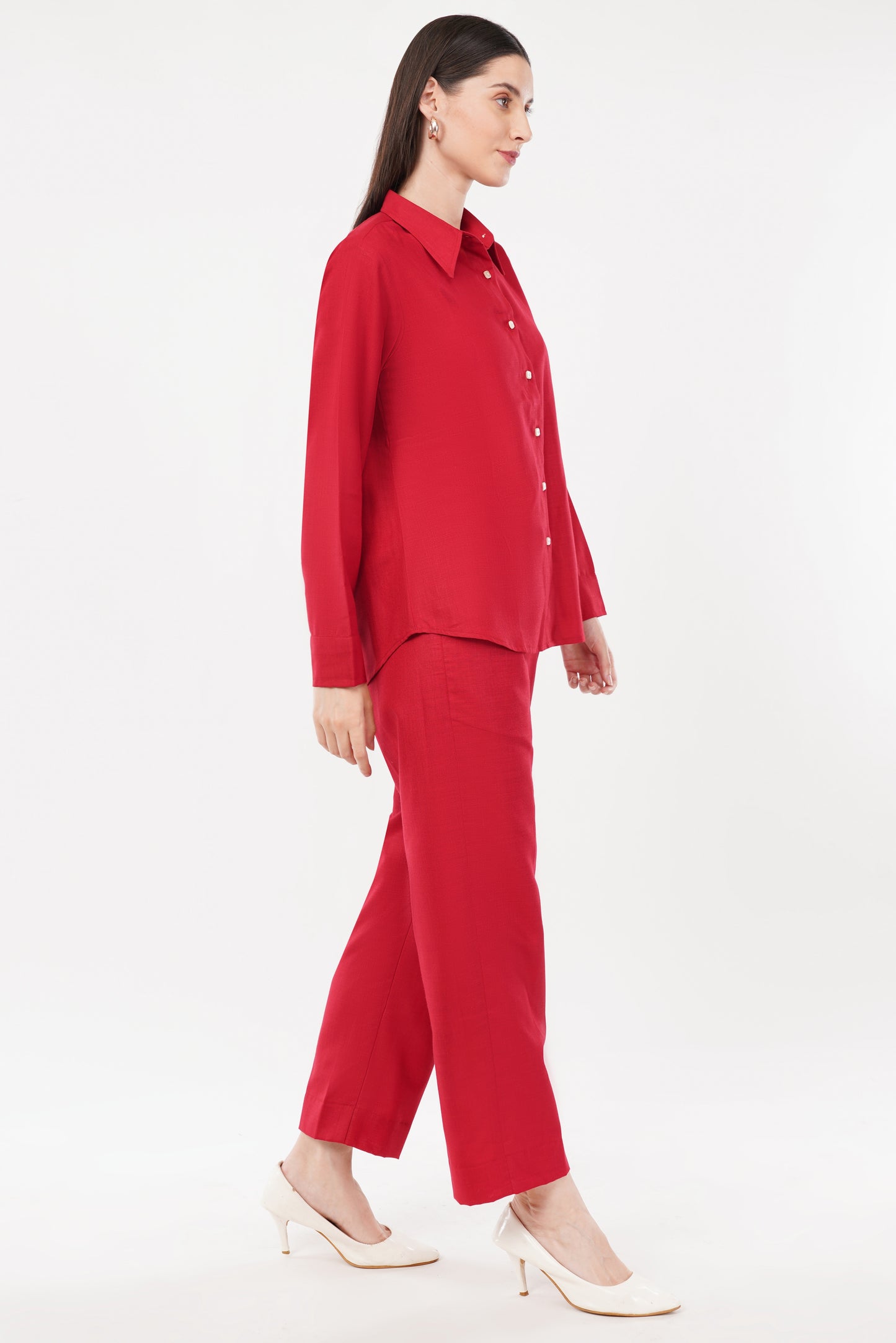 Red Co-ord Set- Shirt & Trouser