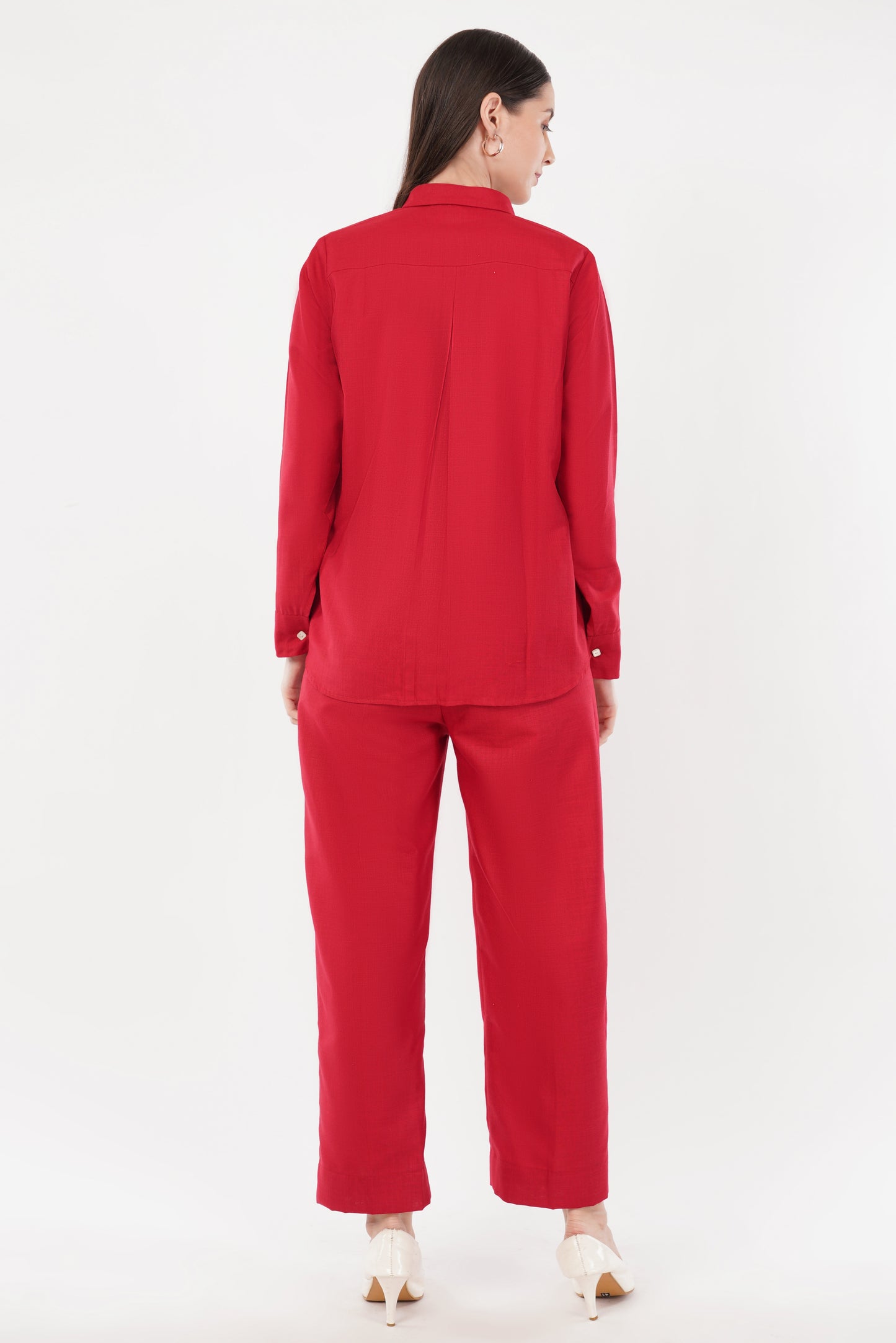 Red Co-ord Set- Shirt & Trouser